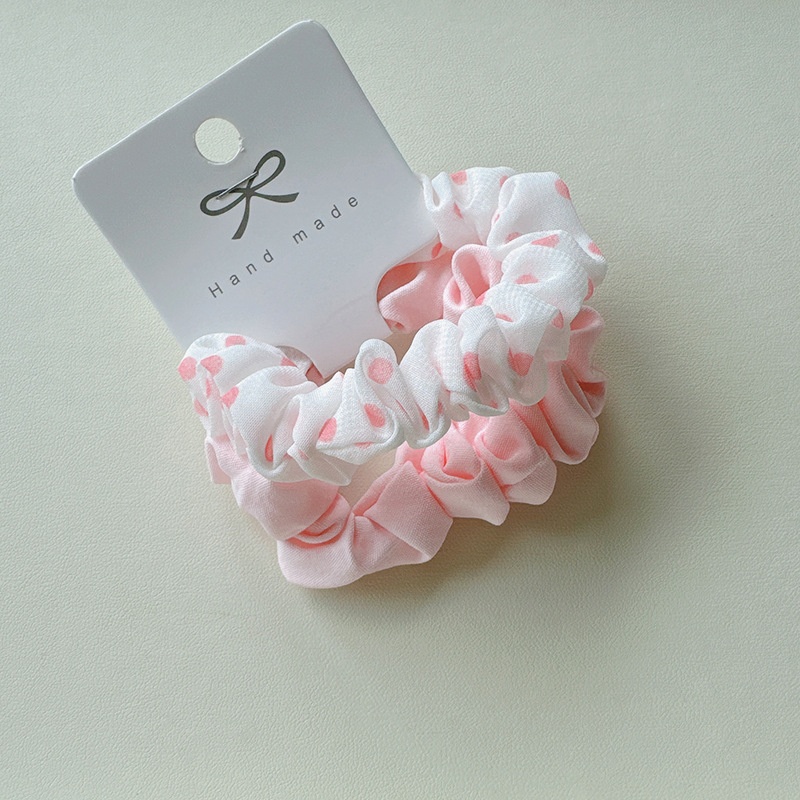 Girls Sweet Fabric Elastic Hair Scrunchies Candy Color Polka Dot