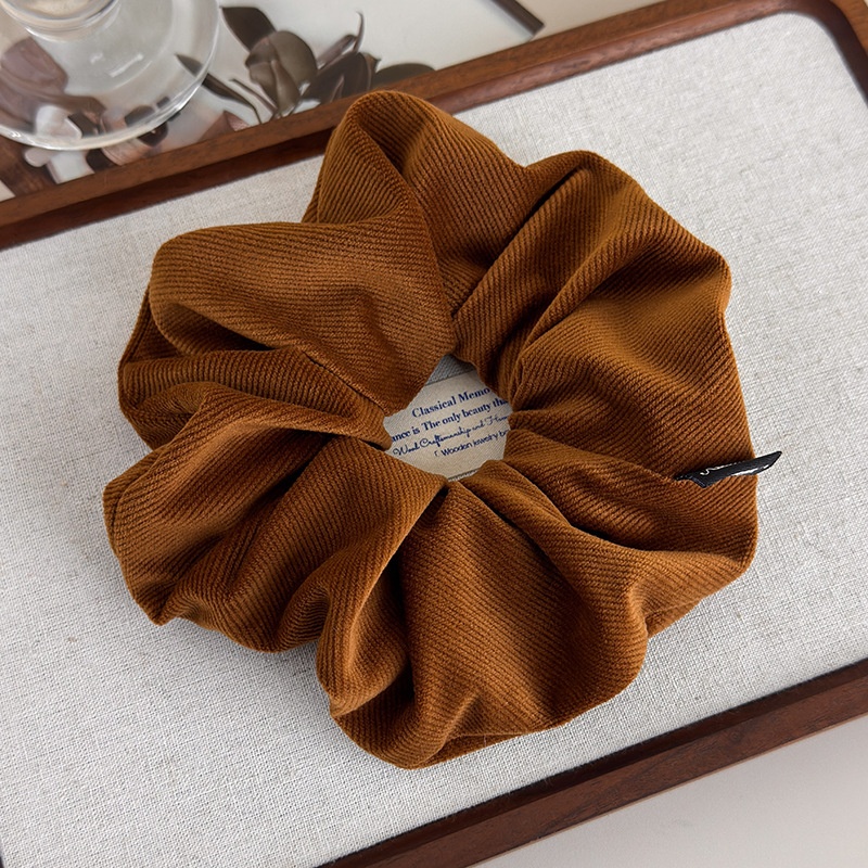Women's Winter Twill Velvet Scrunchie Ponytail Hair Tie Solid Color