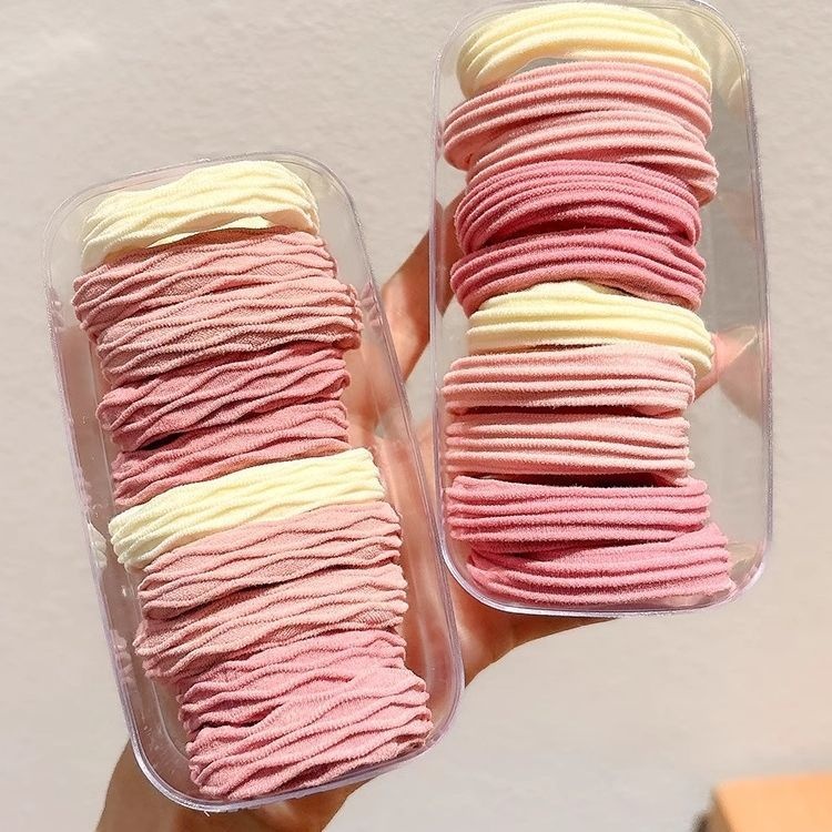 Girls Seamless High Elastic Ponytail Hair Ties Rubber Bands Pink Mixed