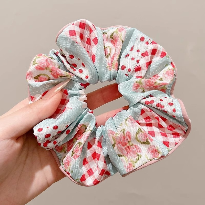 Women's Sweet Bun Scrunchie Hair Tie Multi-layer Lace Knit Cloth