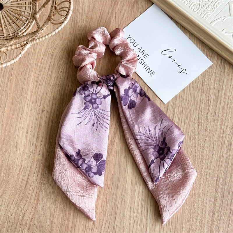Women's Casual Satin Bow Hair Tie Elegant Butterfly Horse Print