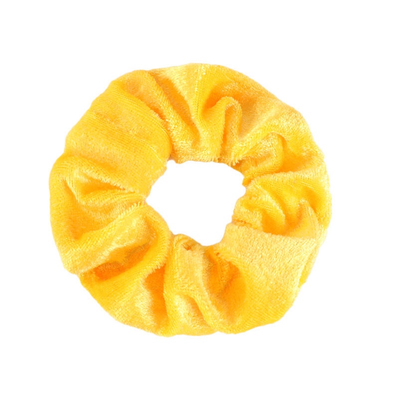 Ladies Winter Gold Velvet Bun Hair Scrunchies Ethnic Plaid Pattern