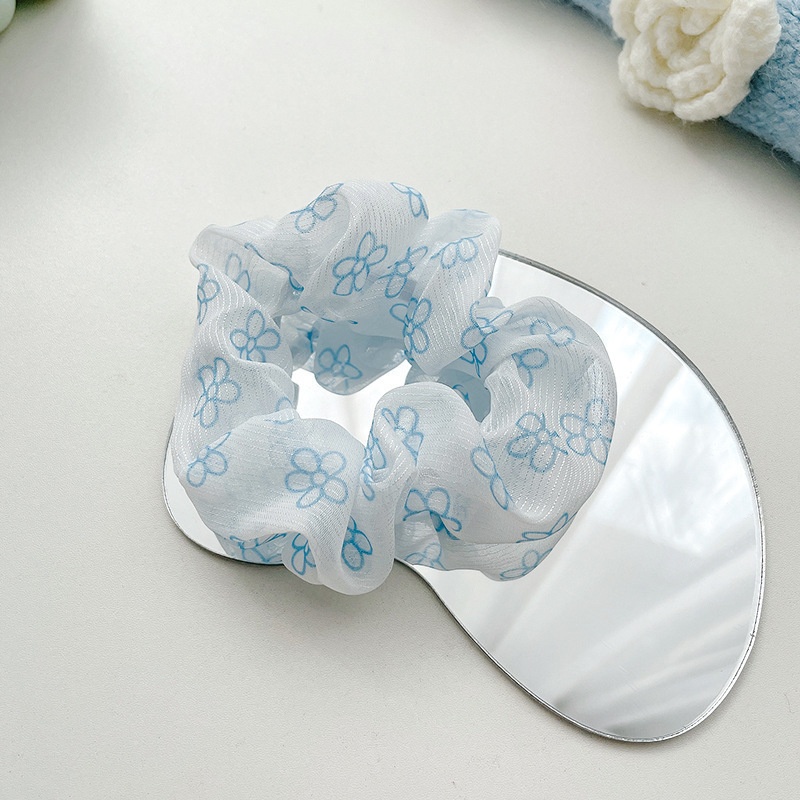 Women Daily Oversized High Elastic Lace Hair Scrunchie Elegant Floral