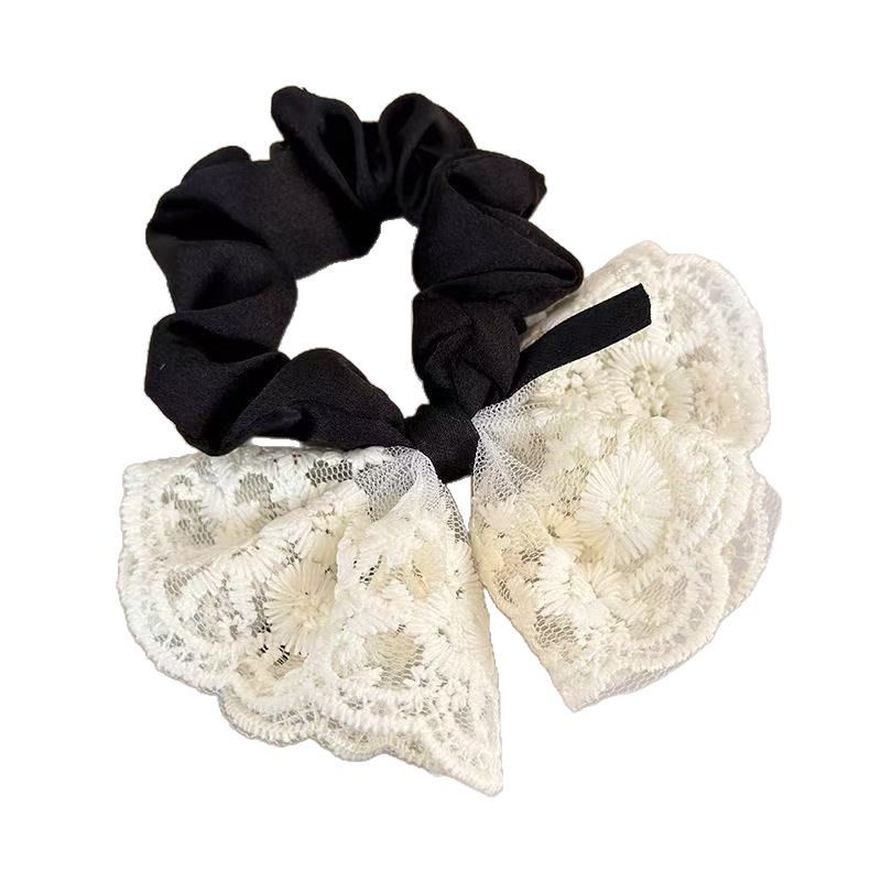 Women's Elegant Bow Hair Tie Vintage Lace Embroidered Cloth Elastic Rope