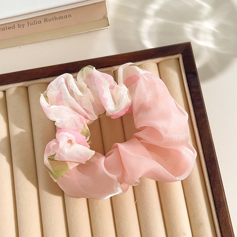 Women's Daily Sweet Rib-Knit Lace Hair Tie Solid Flower Lattice