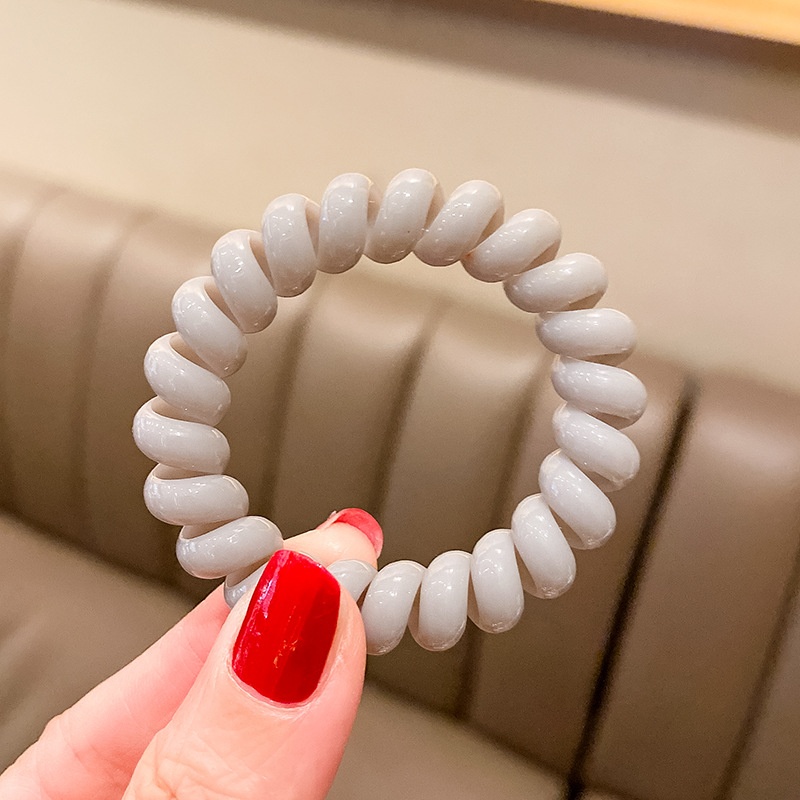 Girls Sweet Traceless Spiral Telephone Wire Hair Ties Candy Color