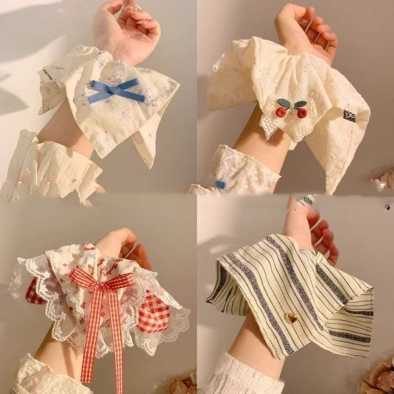 Women's Handmade Spring Ponytail Hair Scrunchie Checkered Fabric