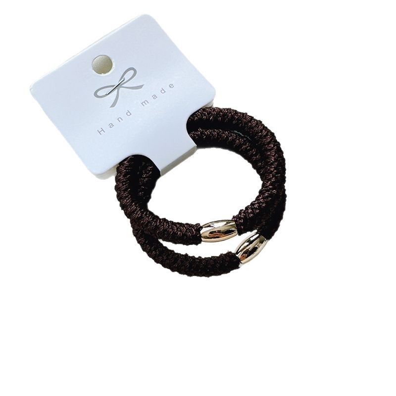 Women's Thick Knitted High Elastic Ponytail Hair Bands Gold Sequin