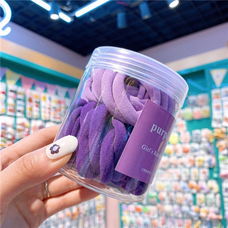 Women's Stretch Nylon High Ponytail Hair Ties 50pcs Sweet Candy Color