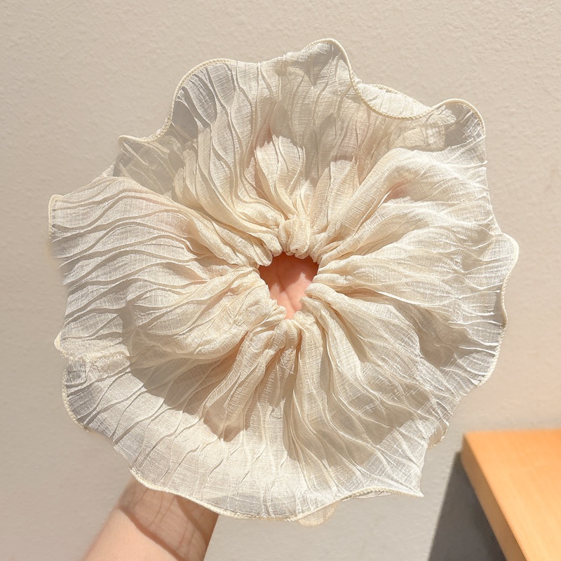 Women's Handmade Spring Ponytail Hair Scrunchie Checkered Fabric