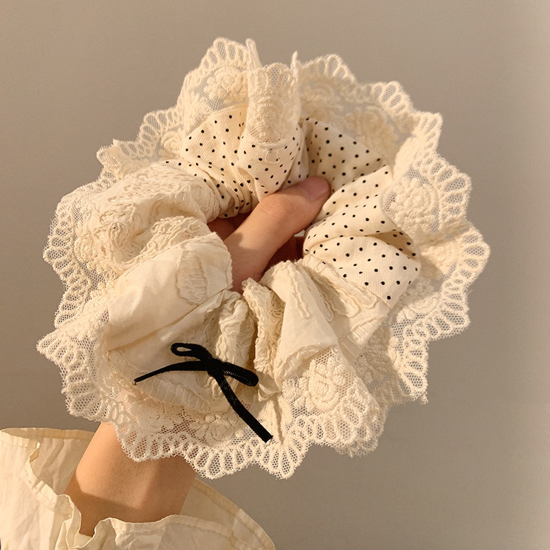 Women's French Retro Satin Scrunchie All-match Hair Tie Polka Dot