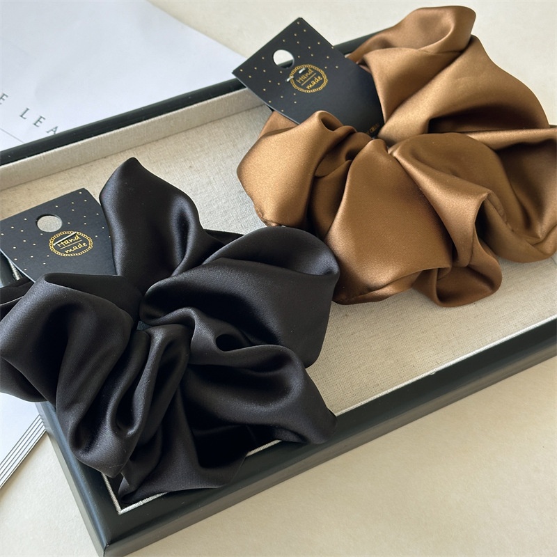 Women's Classic Satin Hair Tie for Daily Holiday Wear Solid Color