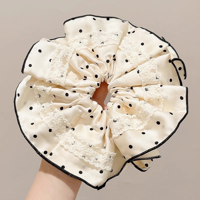 Women's French Retro Satin Scrunchie All-match Hair Tie Polka Dot