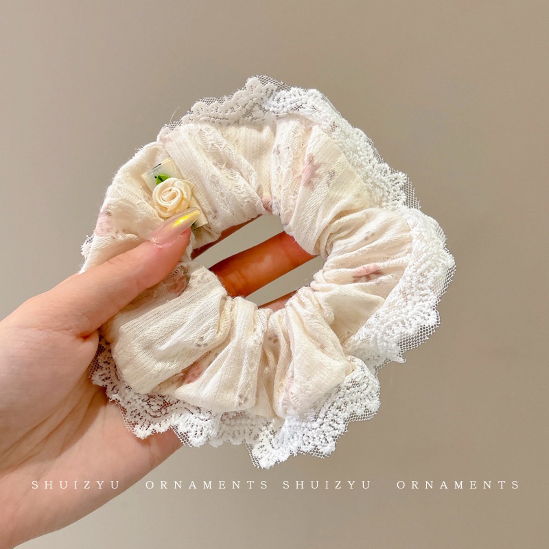 Women's Daily Damage-Free Fabric Hair Tie Floral Polka Dots Bow