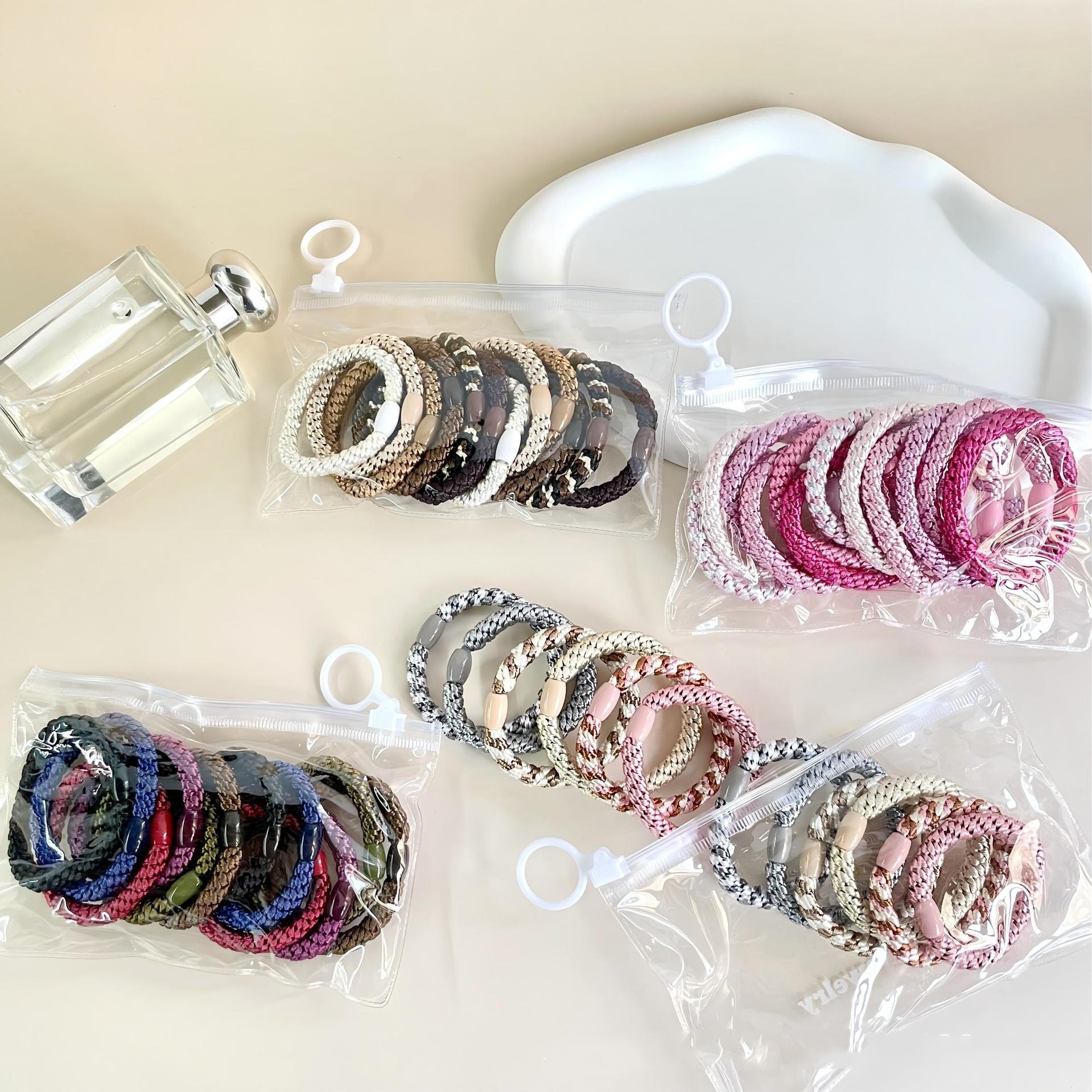 Women's High Elastic Ponytail Hair Tie Polyester Rubber Band UV Paint Color