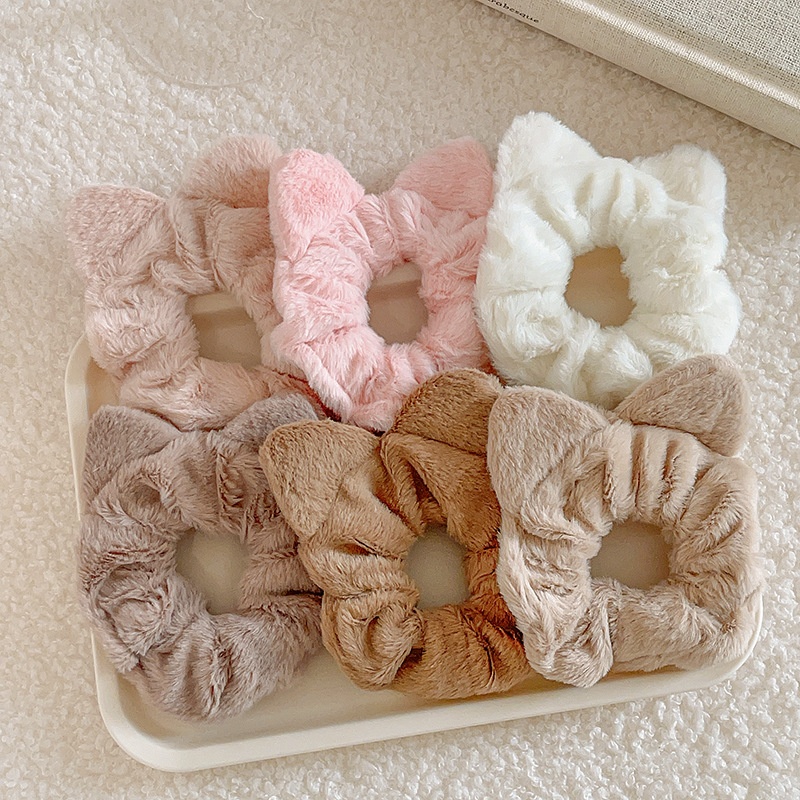 Women's Cute Everyday Cloth Hair Tie Ponytail Holder Solid Color