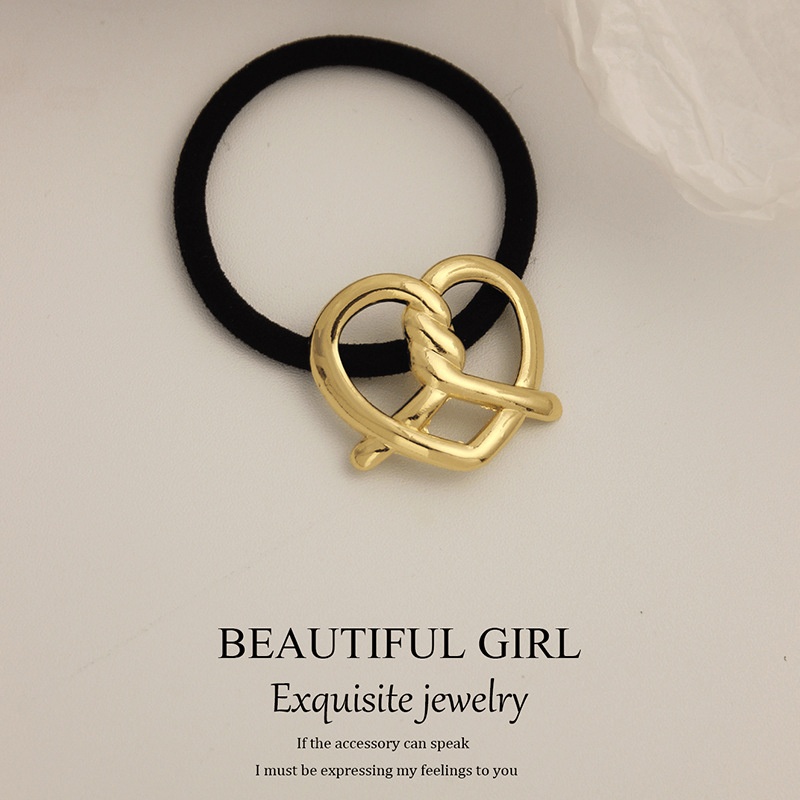 Women's Versatile Retro Alloy Elastic Hair Ties Round Cold Tone