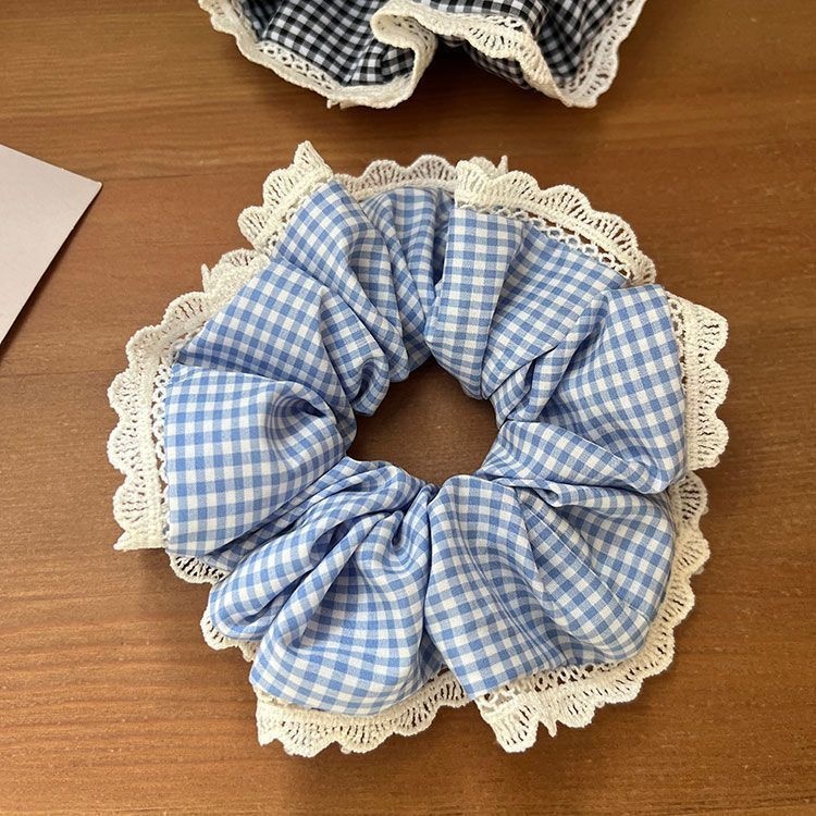 Women's Cloth Lace Scarf Scrunchie Daily Hair Tie Spring Tulip Floral