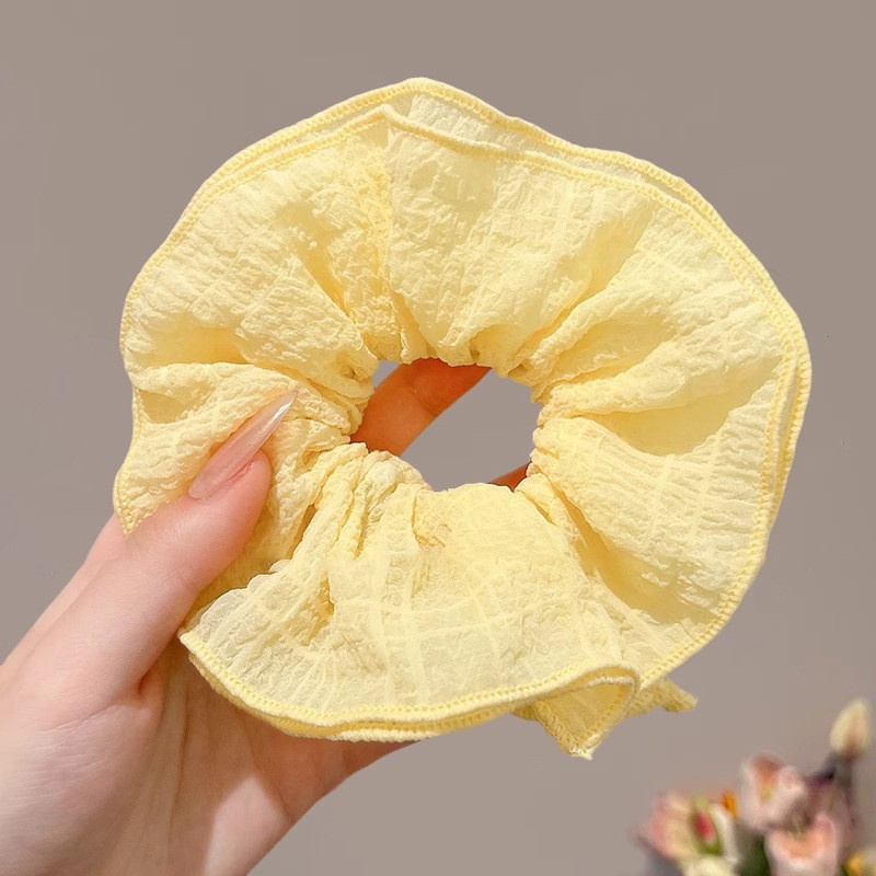 Women Daily Oversized High Elastic Lace Hair Scrunchie Elegant Floral