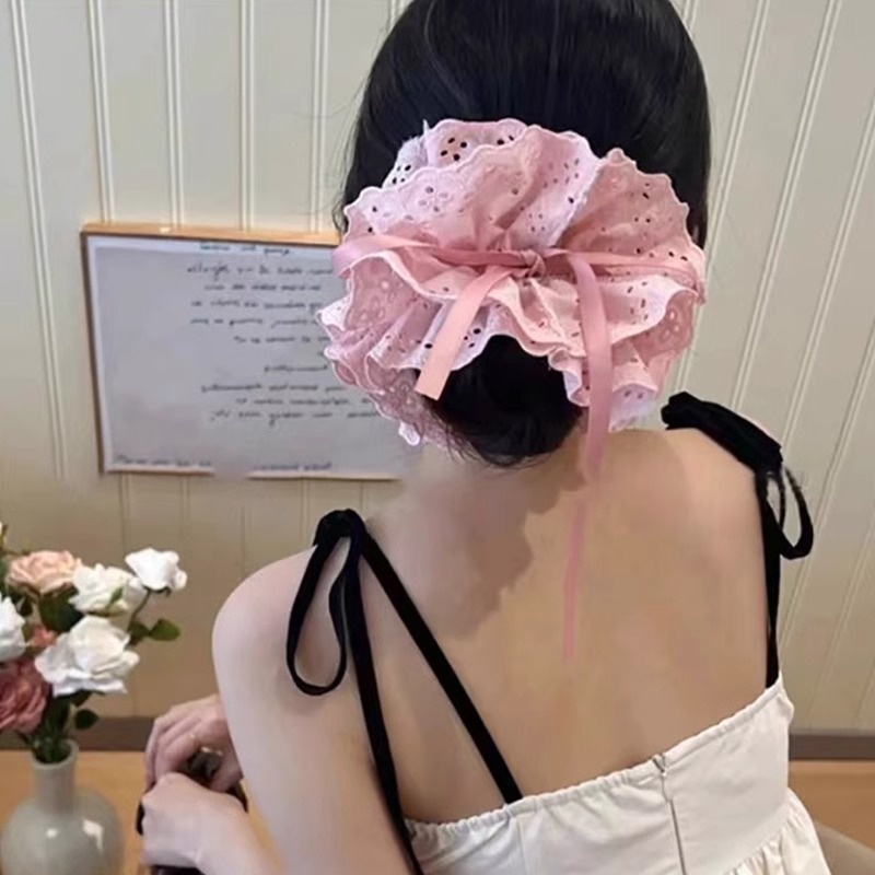 Women's Elegant Square Scarf Scrunchie Chic Cloth Ponytail Hair Tie