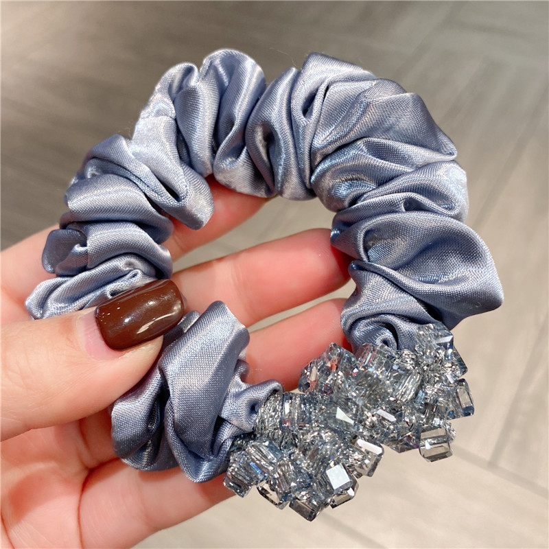 Women's Crystal Beaded Satin Elastic Hairband Multi-color Floral