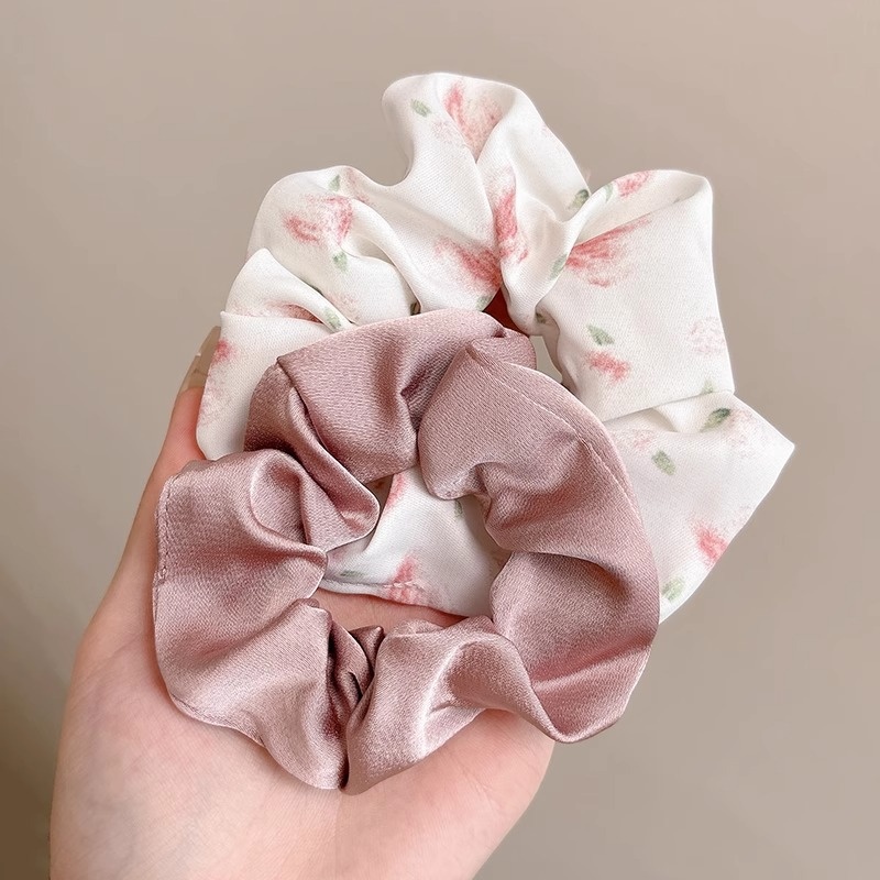 Women's Sweet Bun Scrunchie Hair Tie Multi-layer Lace Knit Cloth