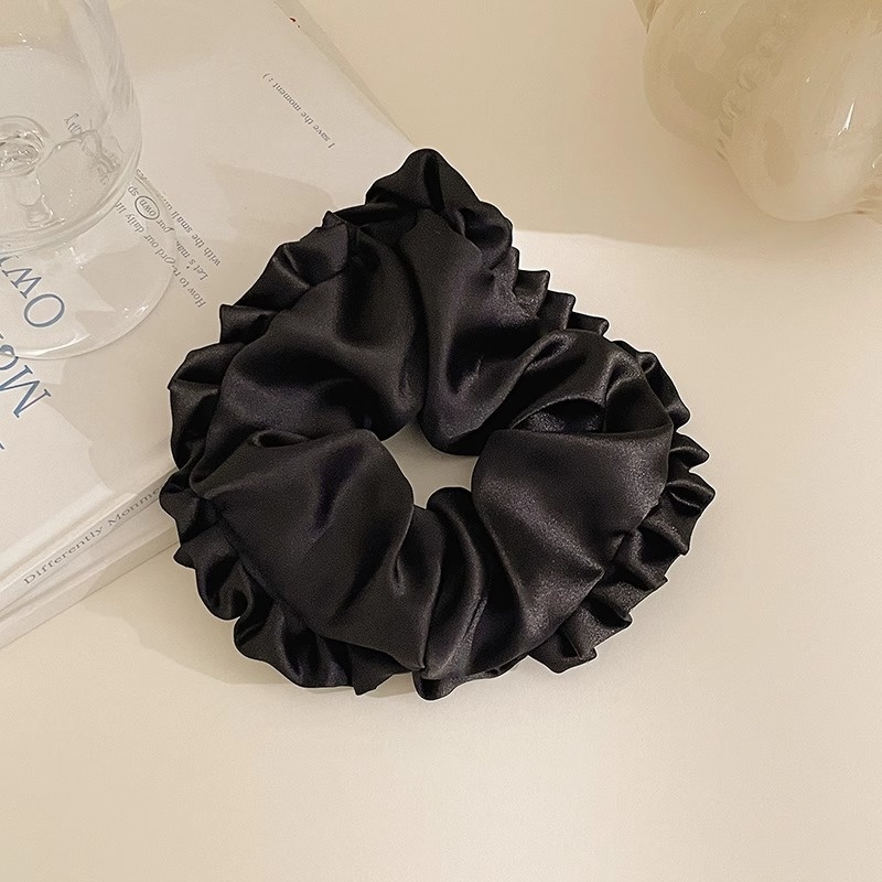 Women Daily Oversized High Elastic Lace Hair Scrunchie Elegant Floral