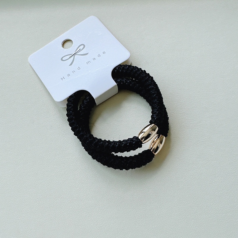 Women's Thick Knitted High Elastic Ponytail Hair Bands Gold Sequin