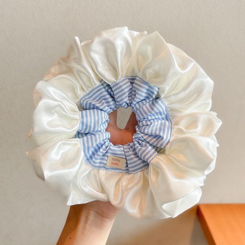 Women's Cloth Lace Scarf Scrunchie Daily Hair Tie Spring Tulip Floral