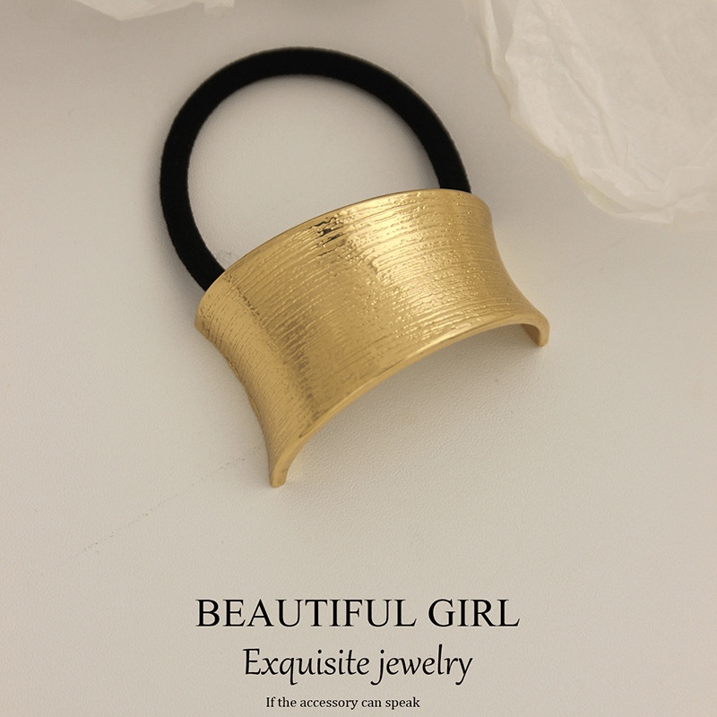 Women's Versatile Retro Alloy Elastic Hair Ties Round Cold Tone