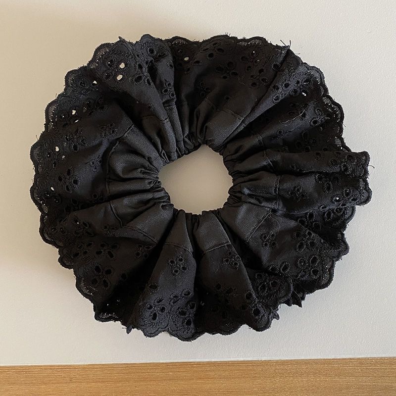 Women's Handmade Spring Ponytail Hair Scrunchie Checkered Fabric