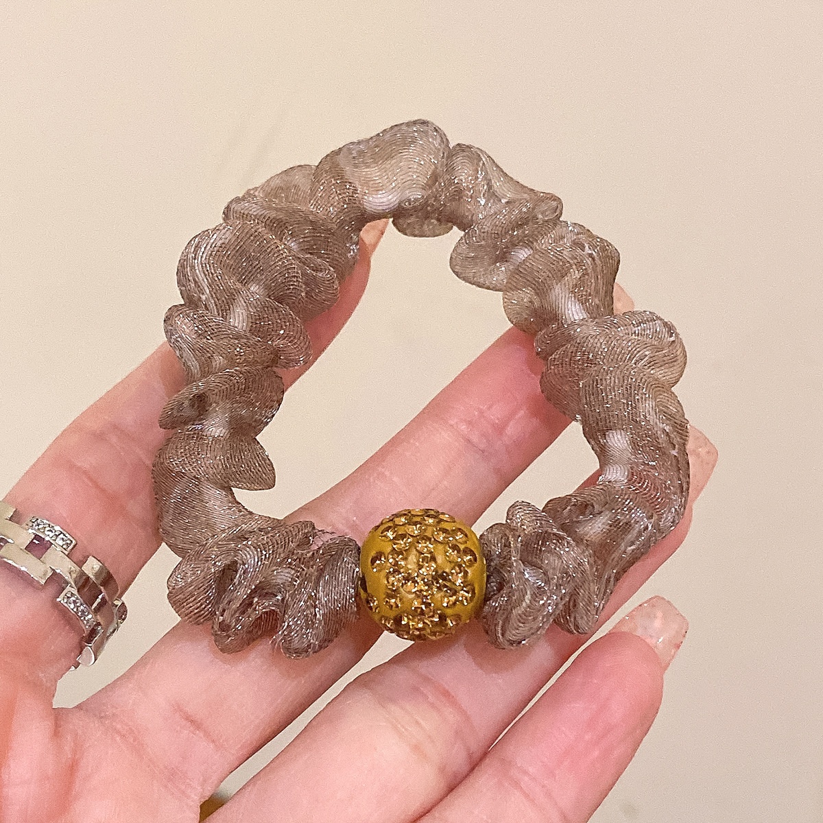 Women's Luxury Rhinestone Large Elastic Hair Tie Leopard Print