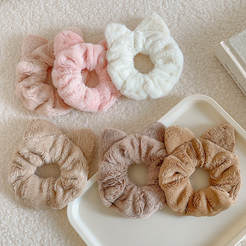 Women's Cute Everyday Cloth Hair Tie Ponytail Holder Solid Color