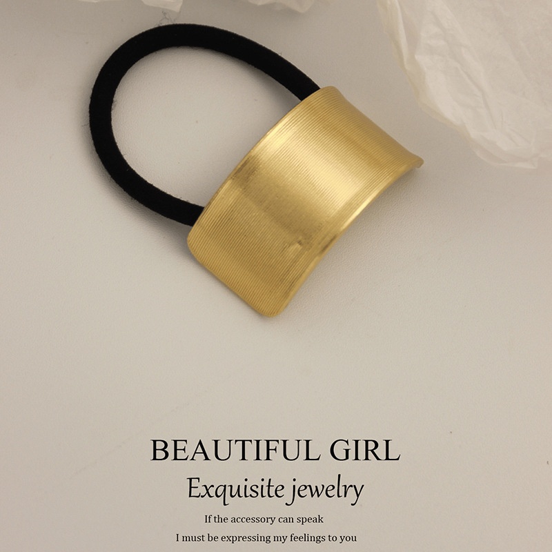 Women's Versatile Retro Alloy Elastic Hair Ties Round Cold Tone