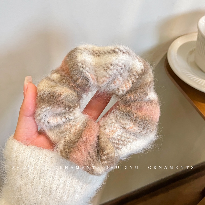 Women's Sweet Bun Scrunchie Hair Tie Multi-layer Lace Knit Cloth