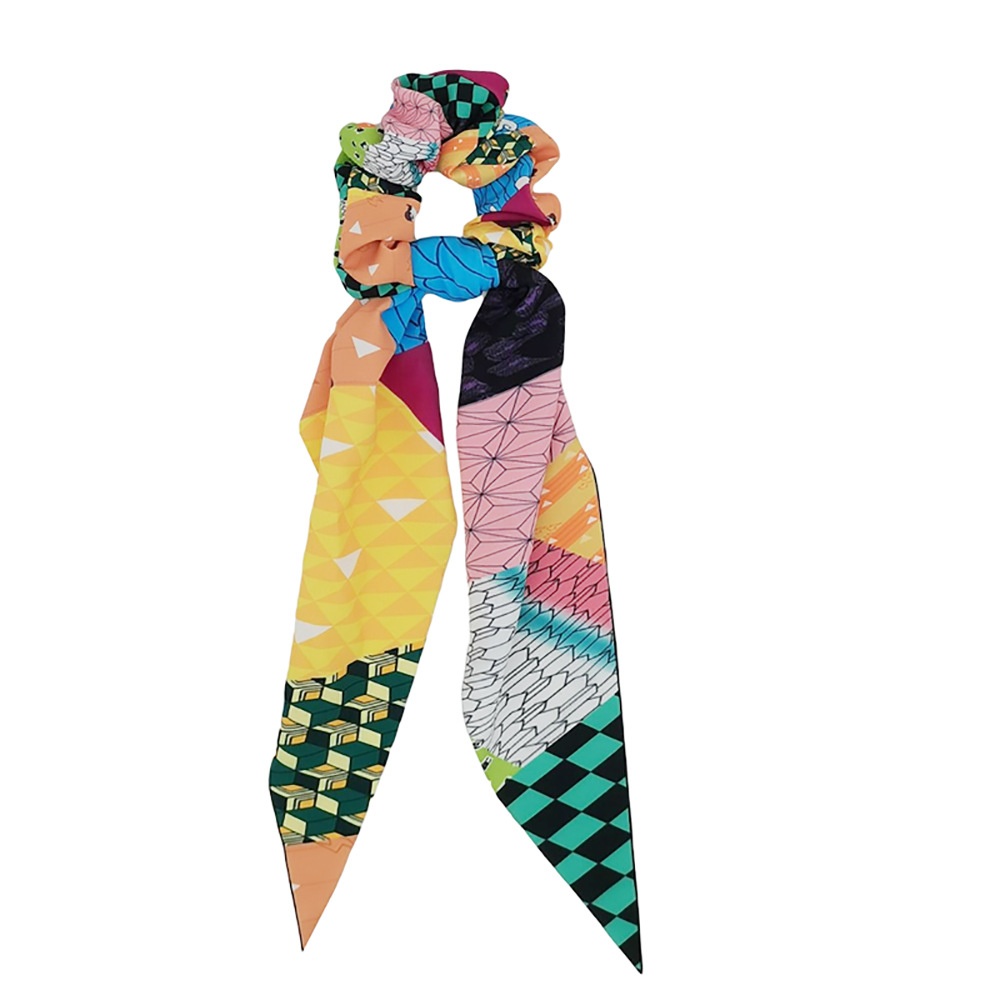 Girls Handmade Silk Hair Ribbon Demon Slayer Butterfly Anime Pattern