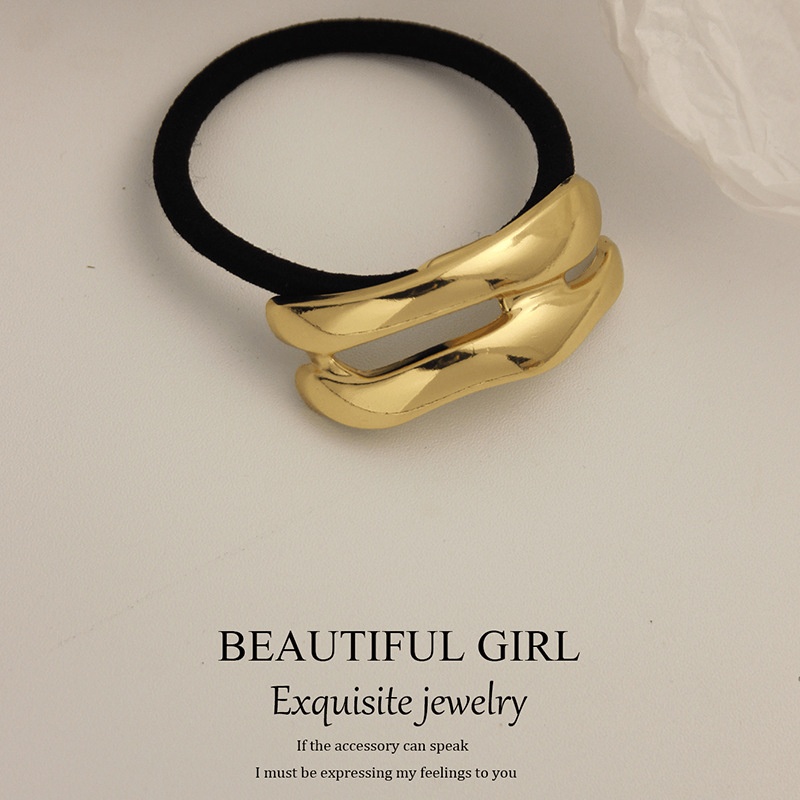 Women's Versatile Retro Alloy Elastic Hair Ties Round Cold Tone