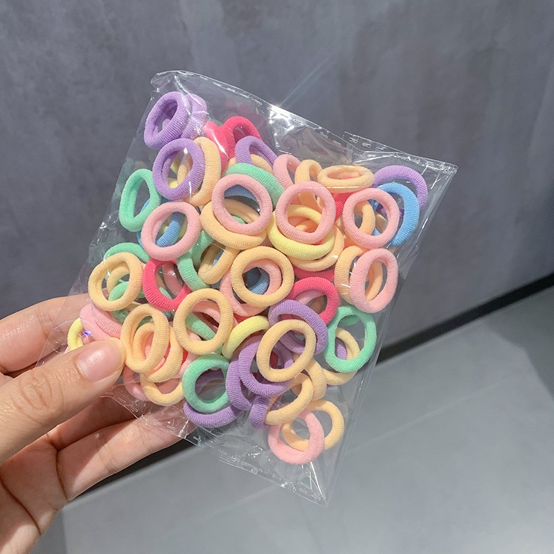 Girls High Elastic Seamless Hair Ties Nylon Towel Ring Rubber Bands