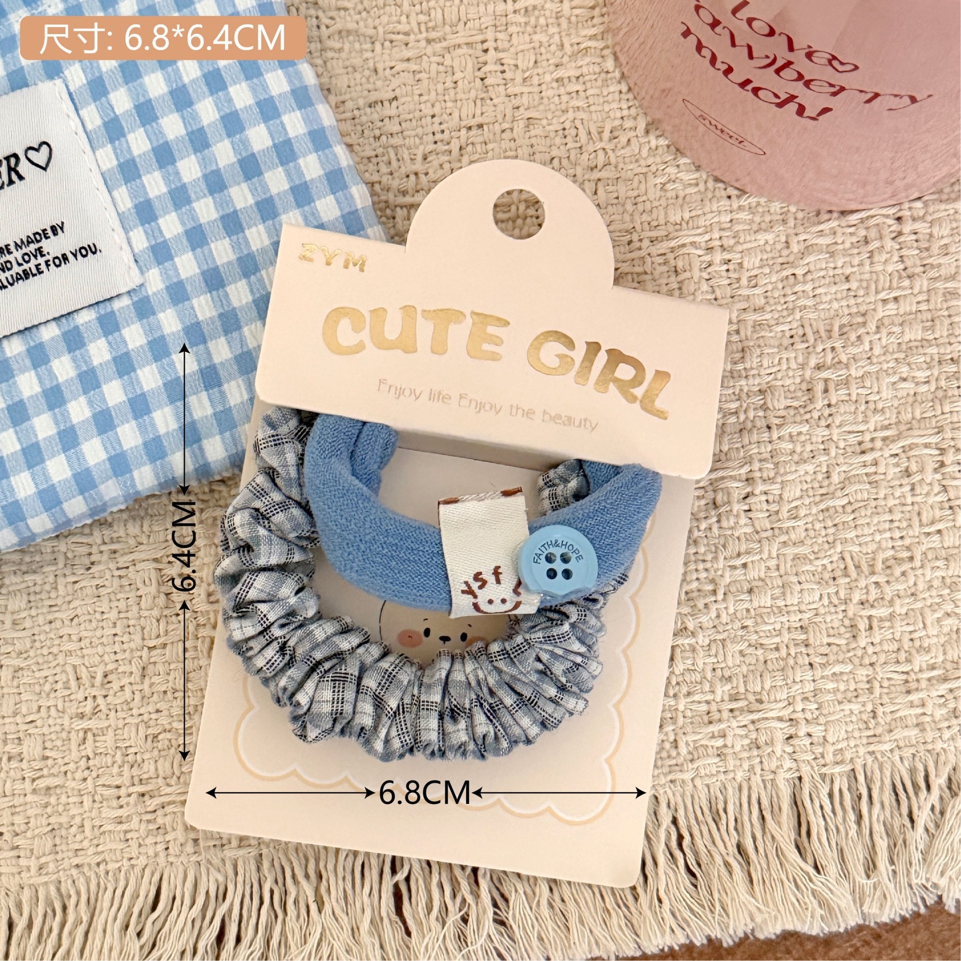 Girls Elastic Fabric Ponytail Holder Hair Bands Sweet Floral Print