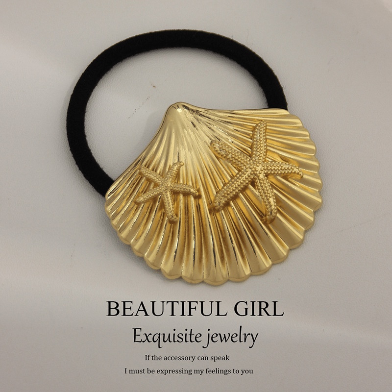 Women's Versatile Retro Alloy Elastic Hair Ties Round Cold Tone