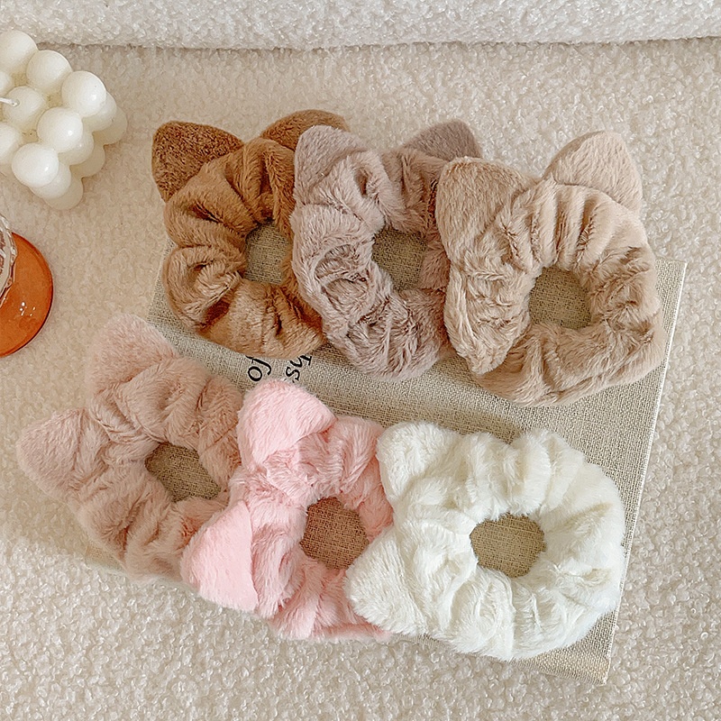 Women's Cute Everyday Cloth Hair Tie Ponytail Holder Solid Color