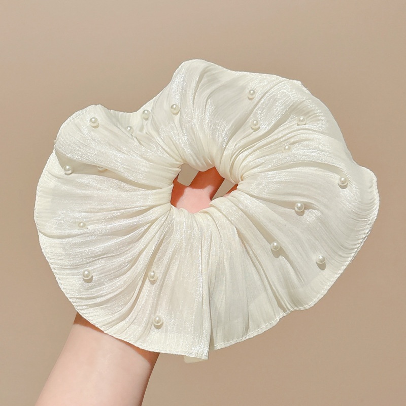 Women Daily Oversized High Elastic Lace Hair Scrunchie Elegant Floral