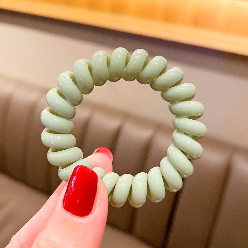 Girls Sweet Traceless Spiral Telephone Wire Hair Ties Candy Color
