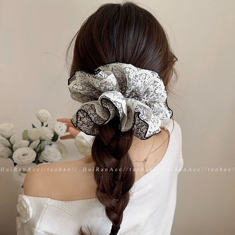 Women's French Retro Satin Scrunchie All-match Hair Tie Polka Dot