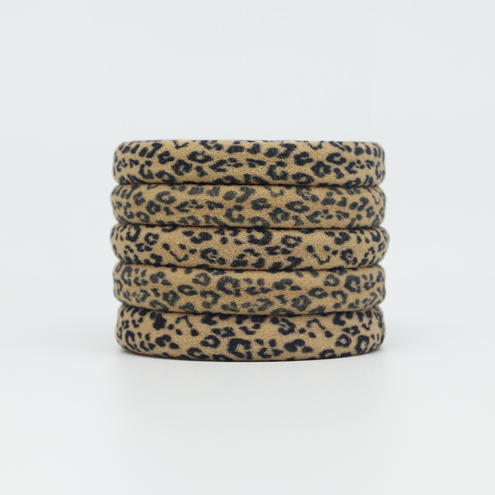Women's High Elastic Knit Towel Hair Bands Daily Wear Leopard Print