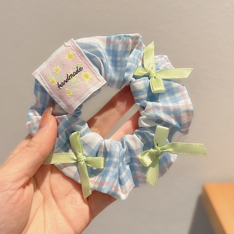 Women's Cloth Lace Scarf Scrunchie Daily Hair Tie Spring Tulip Floral