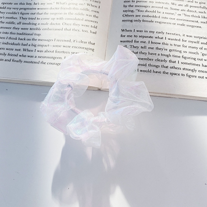 Women Daily Oversized High Elastic Lace Hair Scrunchie Elegant Floral