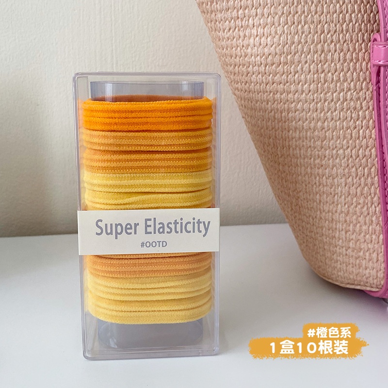 Women High Elastic Cloth Hair Tie No Damage Ponytail Ring Candy Color