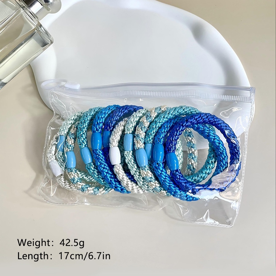 Women's High Elastic Ponytail Hair Tie Polyester Rubber Band UV Paint Color