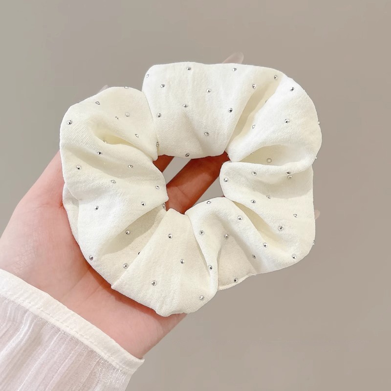 Women Daily Oversized High Elastic Lace Hair Scrunchie Elegant Floral